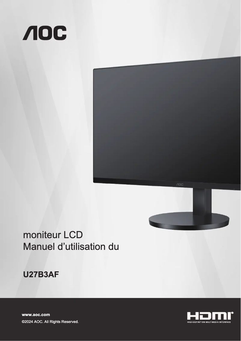 Page n°1 - Manuel utilisateur AOC U27B3AF