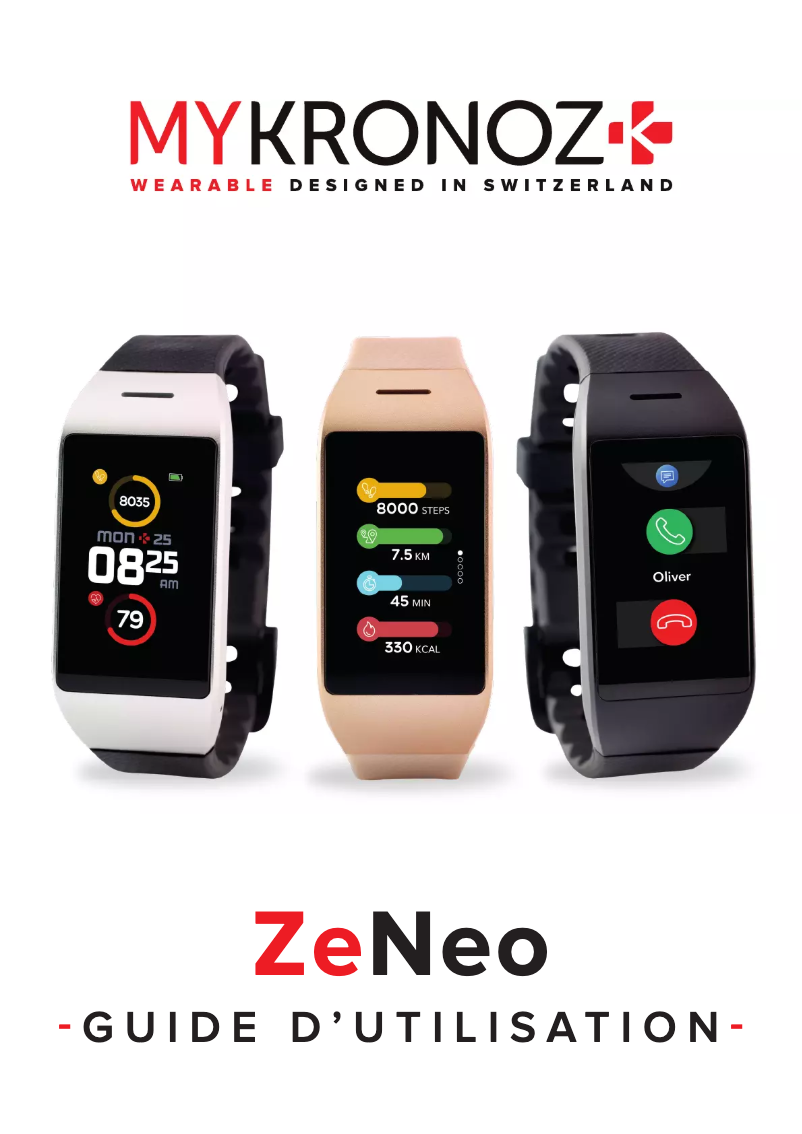 Page 1 de la notice Manuel utilisateur MyKronoz ZeNeo