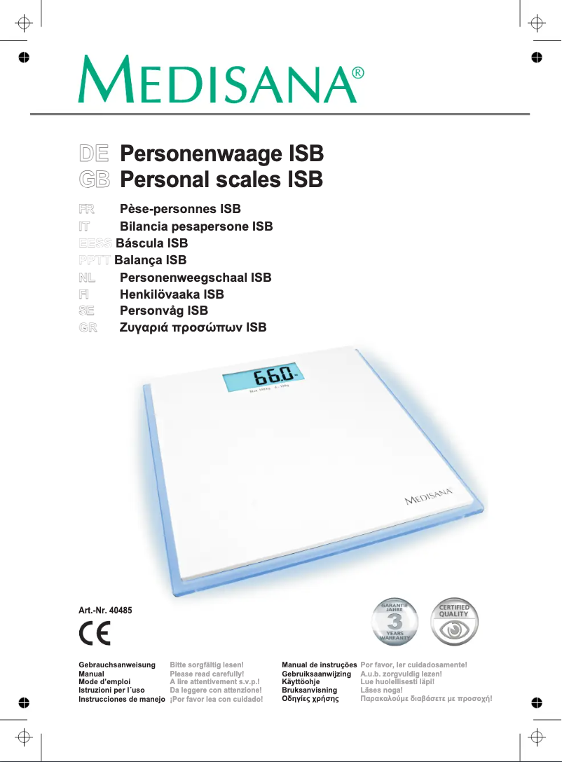 Page n°1 - Manuel utilisateur Medisana ISB