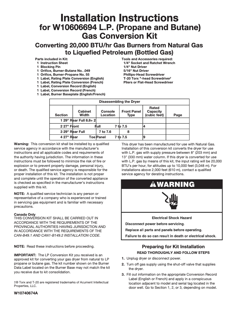 Page 1 de la notice Manuel utilisateur Maytag W10606694