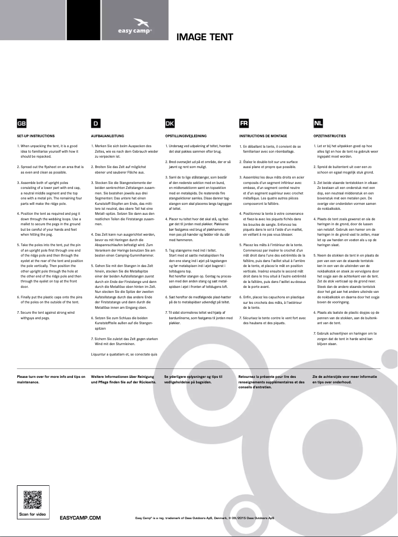 Página 1 del manual Manual de usuario Easy Camp Image