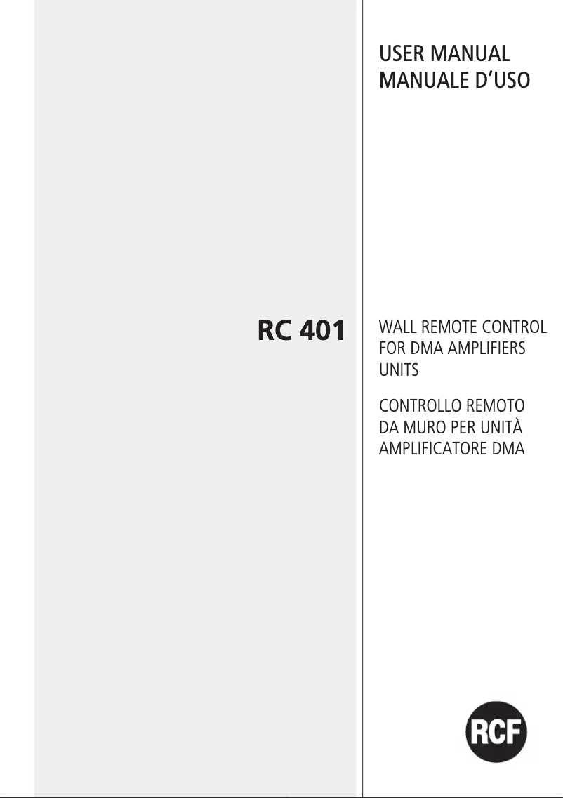 Page 1 de la notice Manuel utilisateur RCF RC 401