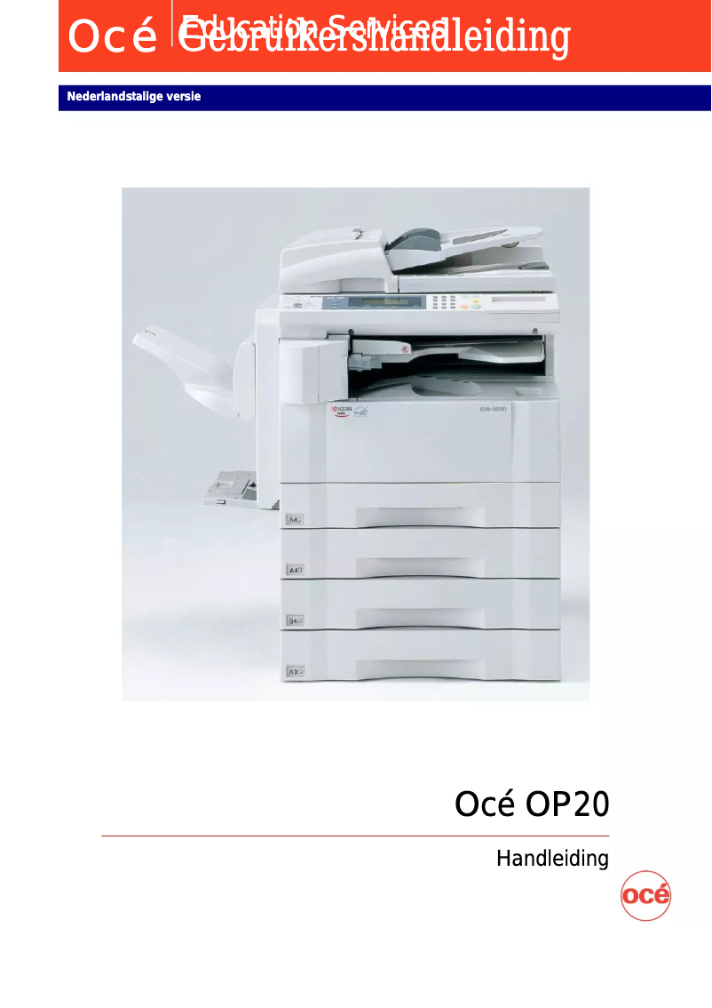 Page 1 de la notice Manuel utilisateur Océ OP20