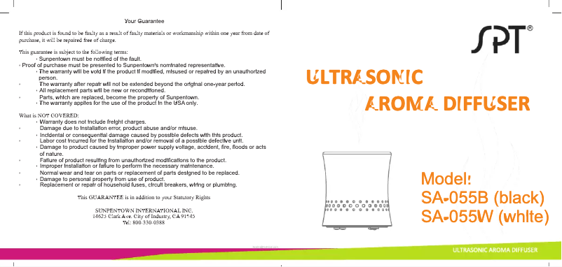 Image de la première page du manuel de l'appareil SA-055W