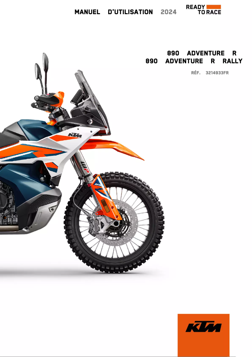 Page 1 of the manual User Manual KTM 890 Adventure R Rally (2024)