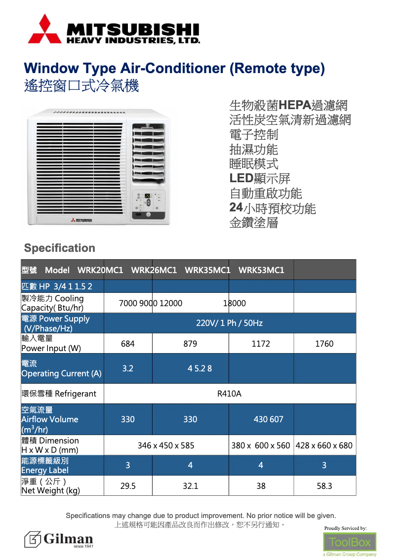 Page 1 de la notice Guide d'installation Mitsubishi WRK20MC1