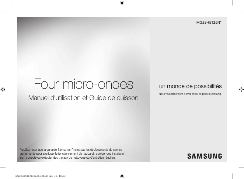 Page n°1 - Manuel utilisateur Samsung MG28H5125NK/EF
