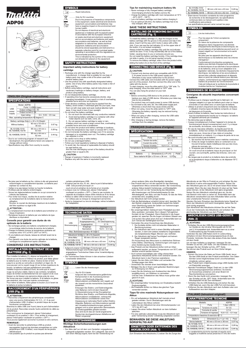 Image de la première page du manuel de l'appareil ADP06