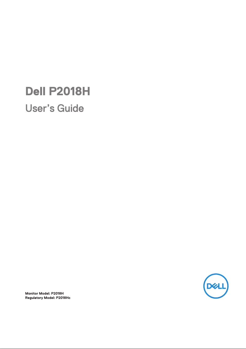 Page 1 de la notice Manuel utilisateur Dell P2018H