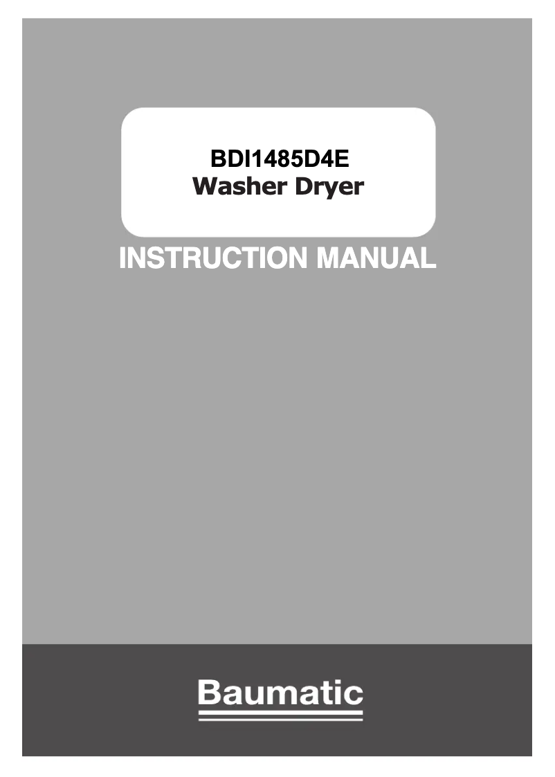Page 1 de la notice Manuel utilisateur Baumatic BDI1485D4E/1-80