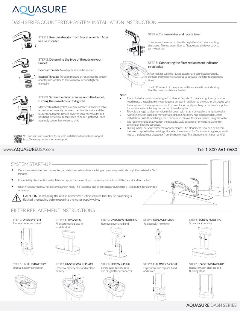 Page 1 de la notice Manuel utilisateur Aquasure AS-D200UF