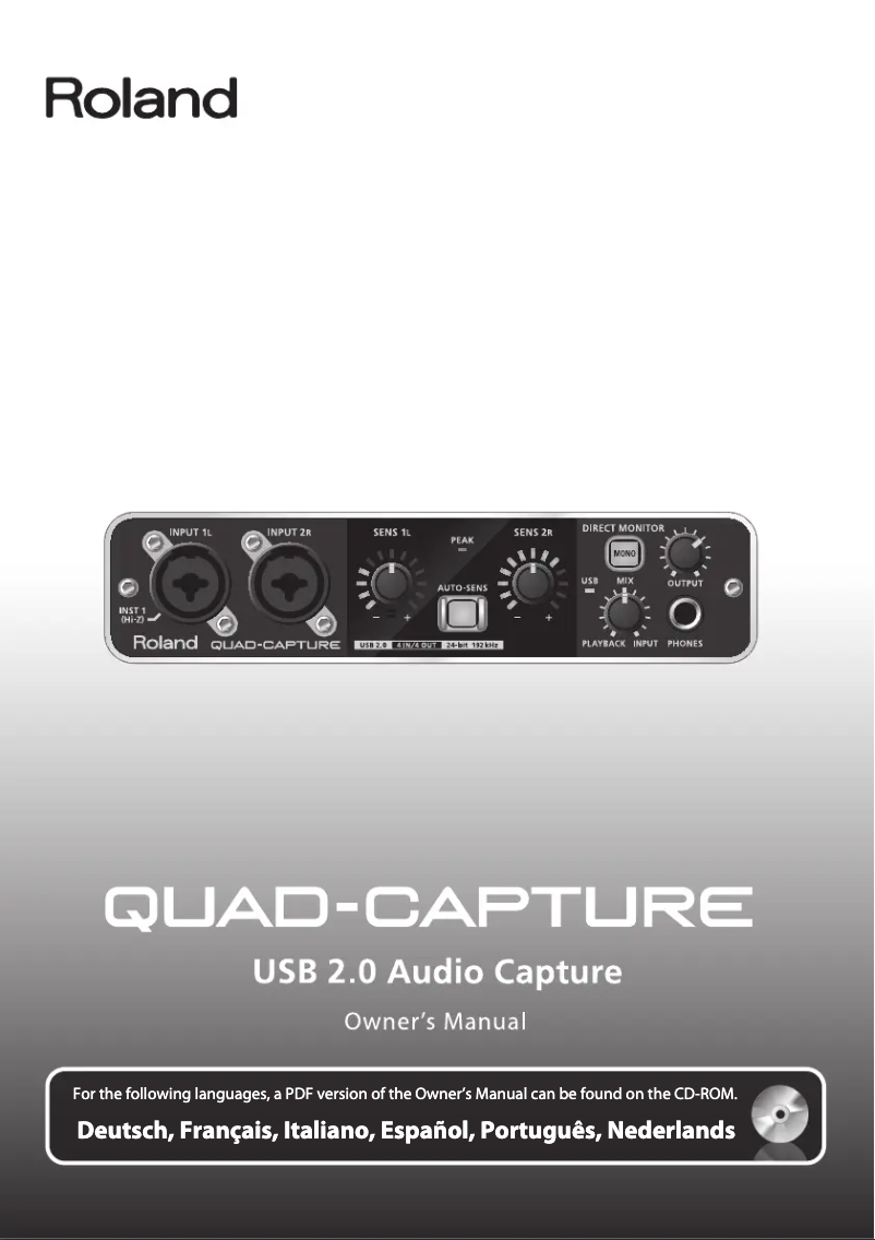 Page 1 de la notice Manuel utilisateur Roland QUAD Capture