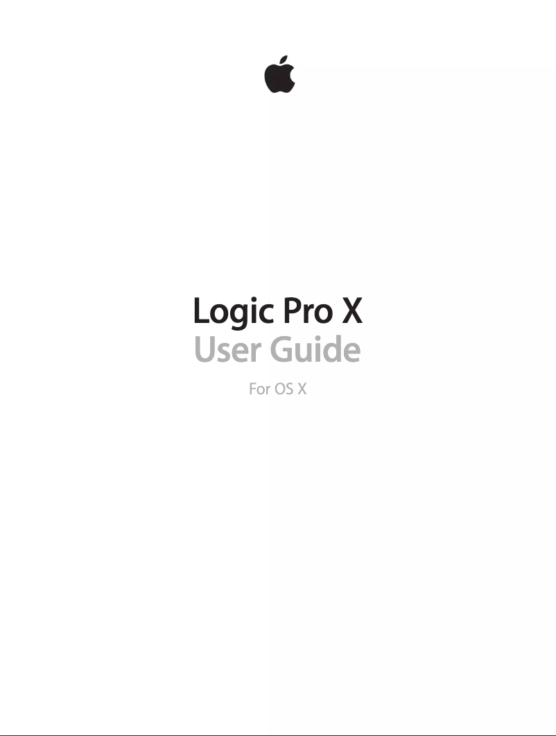 Image de la première page du manuel de l'appareil Logic Pro X