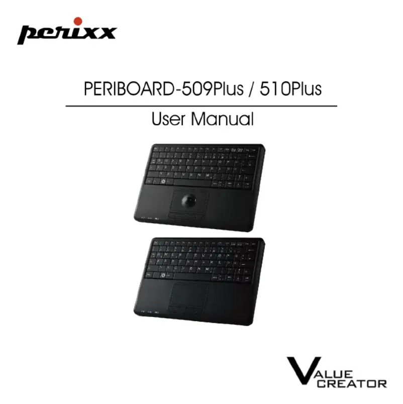 Page 1 de la notice Manuel utilisateur Perixx PERIBOARD-509 PLUS