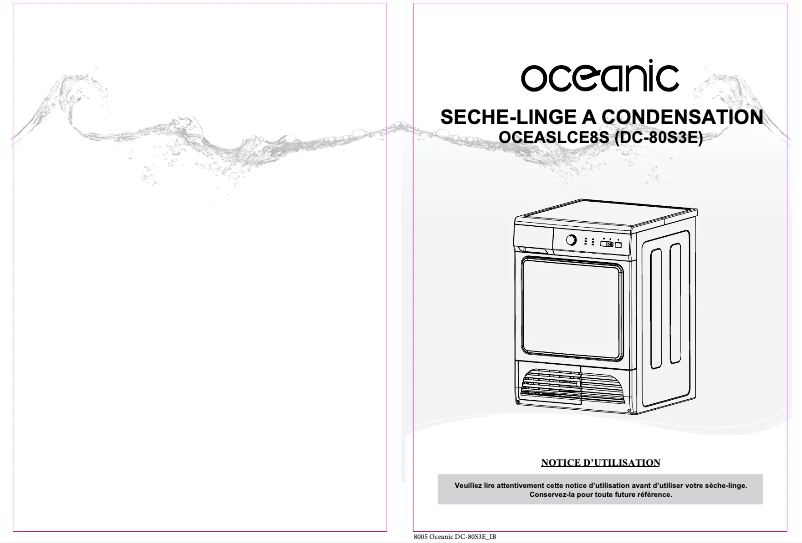 Image de la première page du manuel de l'appareil OCEASLCE8S