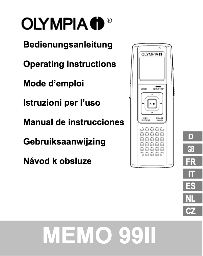 Image de la première page du manuel de l'appareil MEMO 99II
