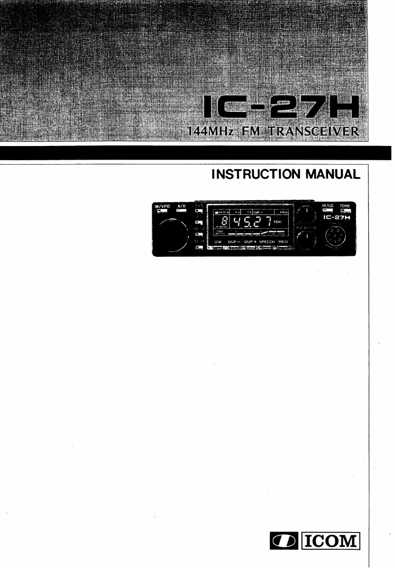 Page n°1 - Manuel utilisateur ICOM IC-27H