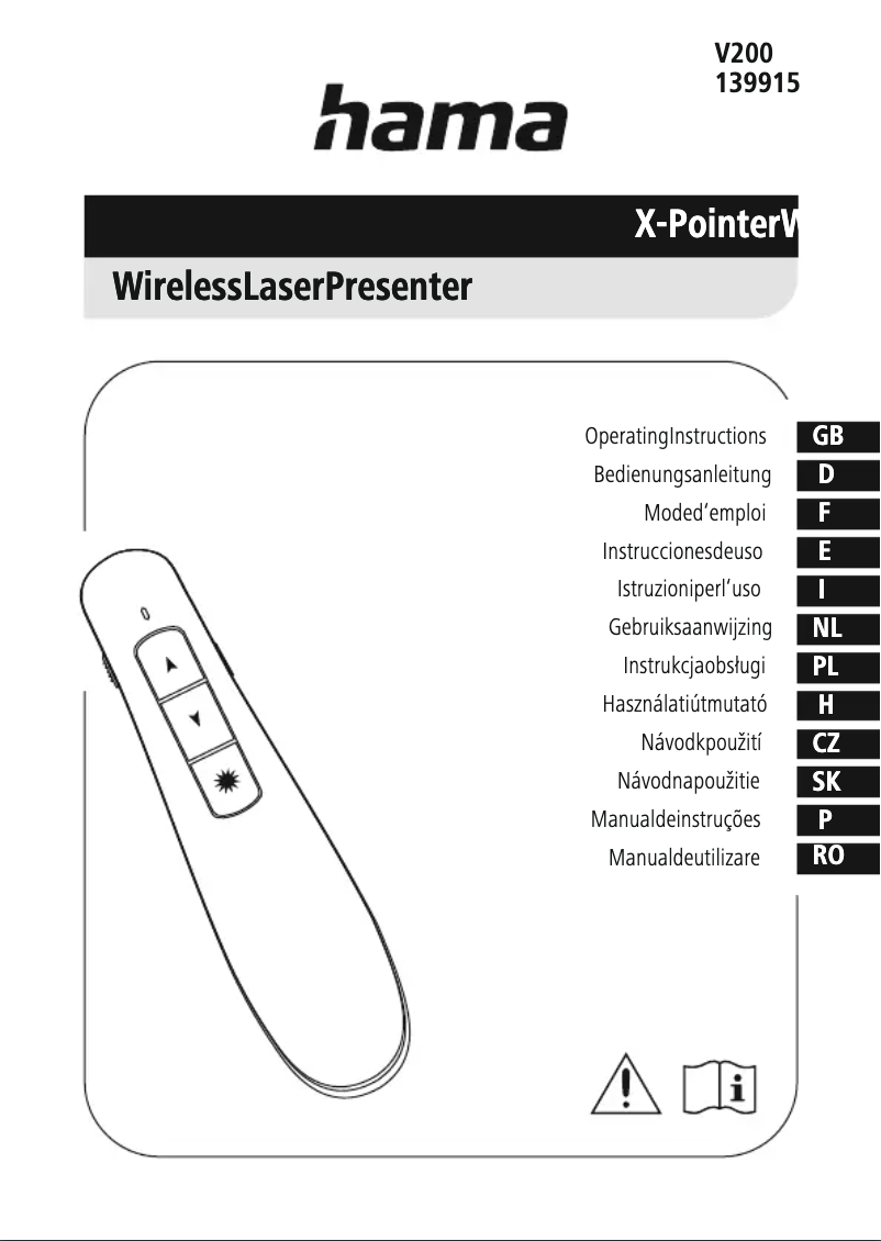Page n°1 - Manuel utilisateur Hama X-Pointer 00139915