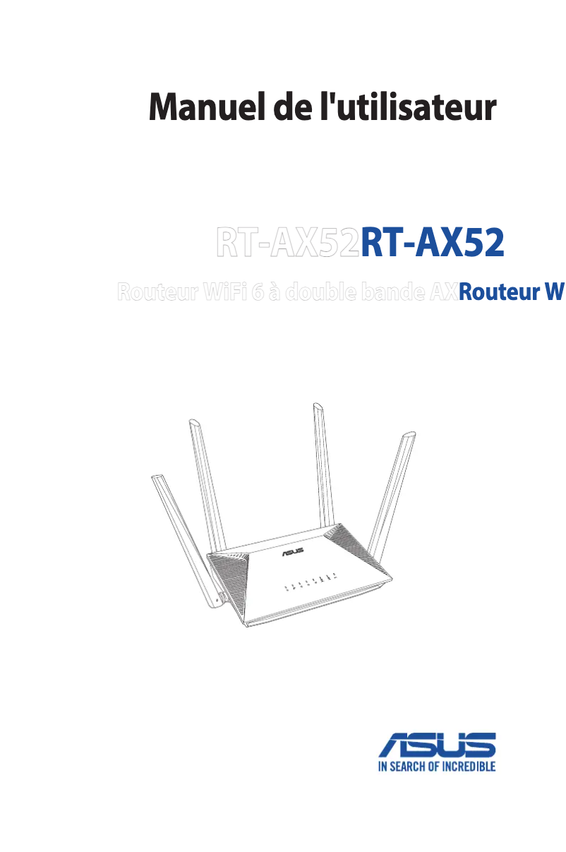 Image de la première page du manuel de l'appareil RT-AX52