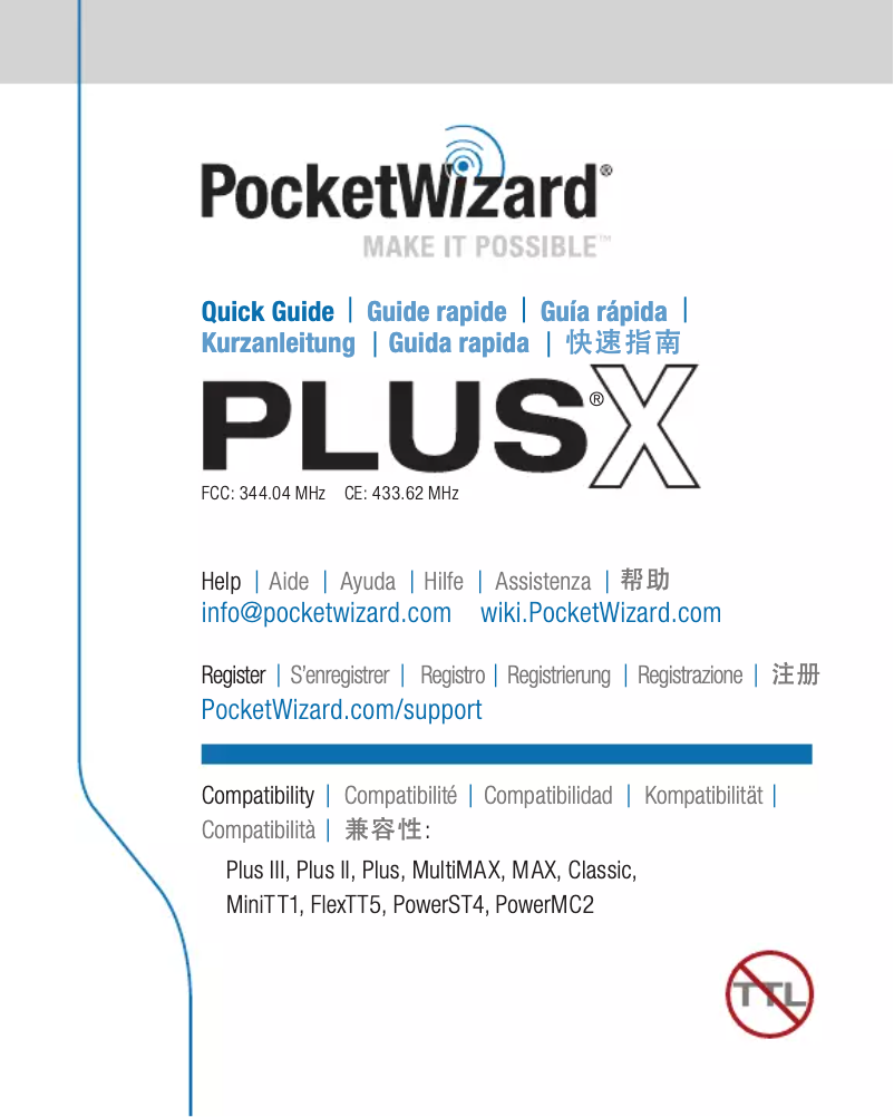 Page n°1 - Manuel utilisateur PocketWizard PlusX