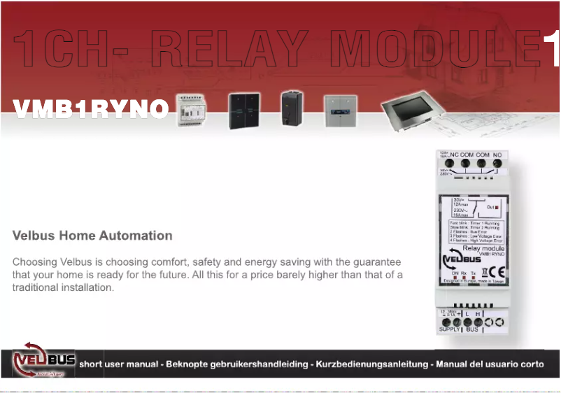 Page n°1 - Manuel utilisateur Velbus VMB1RYNO