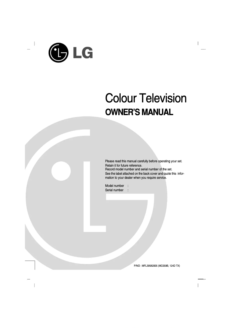 Page n°1 - Manuel utilisateur LG 21FB7AG