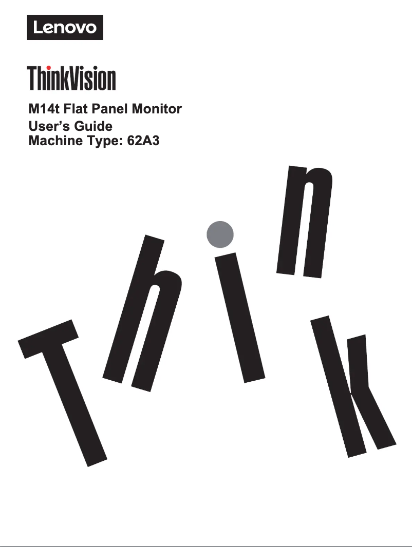 Page n°1 - Manuel utilisateur Lenovo ThinkVision M14t