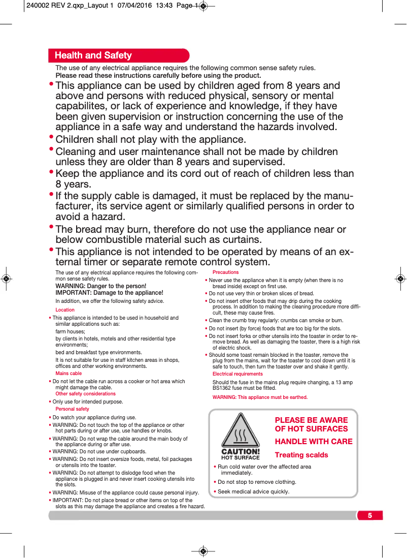 Image de la première page du manuel de l'appareil 240005