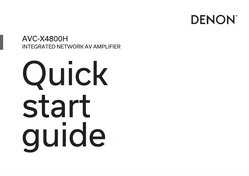 Page n°1 - Guide de démarrage rapide Denon AVC-X4800H