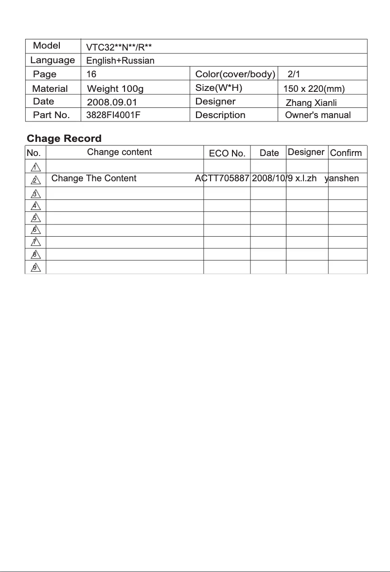 Page n°1 - Manuel utilisateur LG V-C3249ND