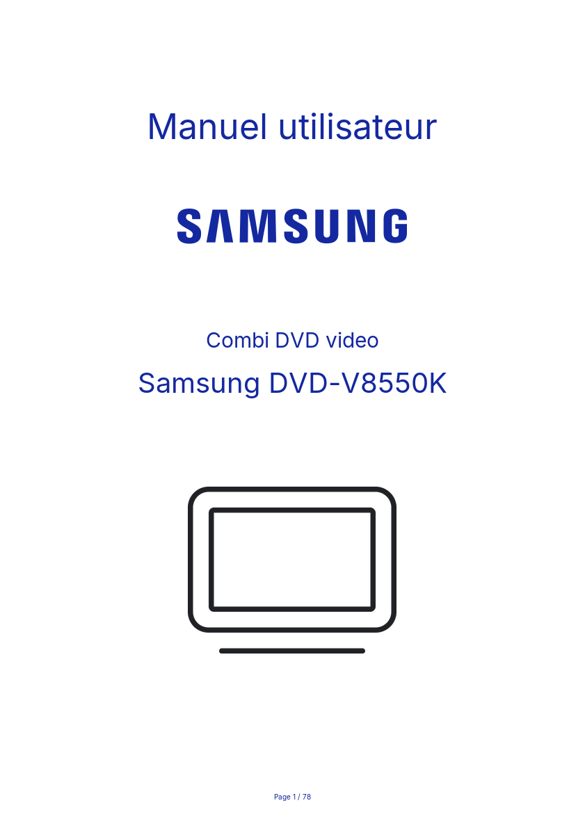 Image de la première page du manuel de l'appareil DVD-V8550K