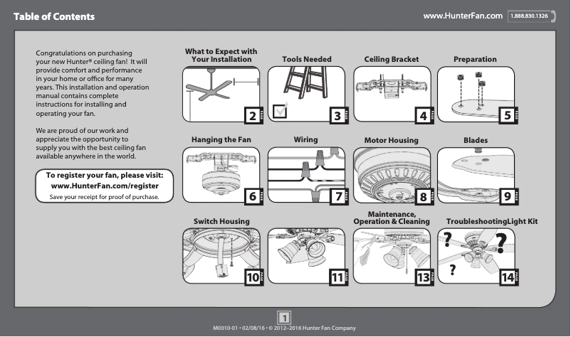 Page 1 de la notice Manuel utilisateur Hunter 51092