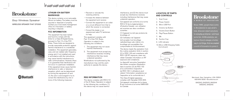 Image de la première page du manuel de l'appareil Bop