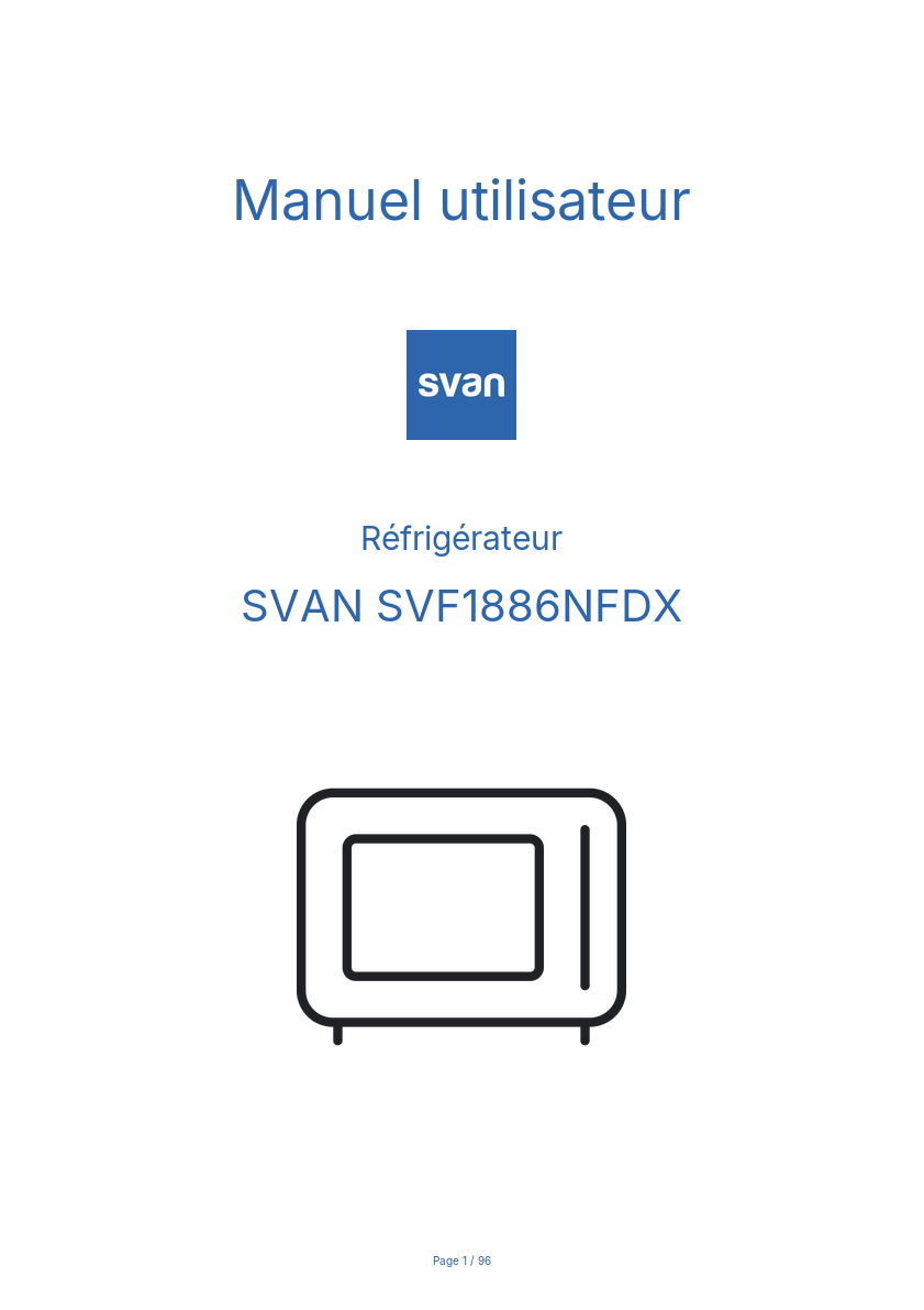 Image de la première page du manuel de l'appareil SVF1886NFDX