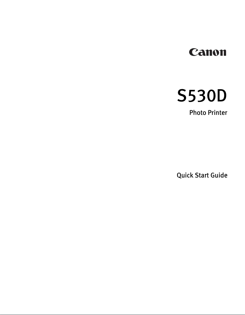 Page n°1 - Guide de démarrage rapide Canon Bubble Jet S530D