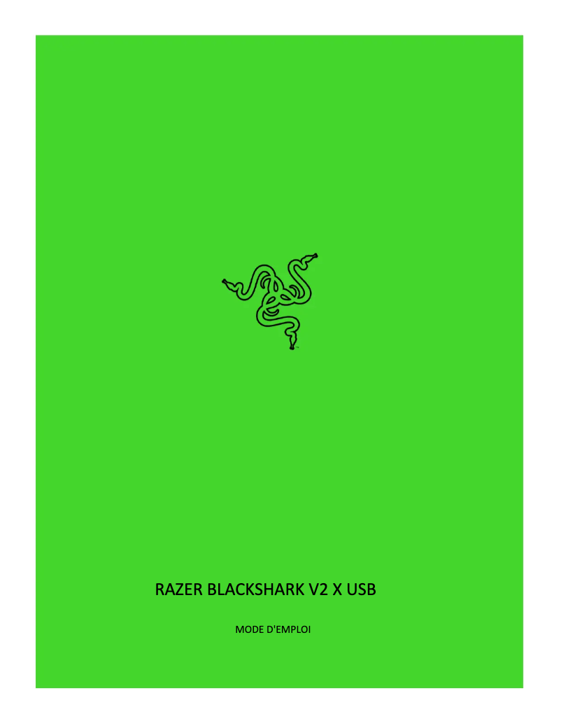 Page 1 de la notice Manuel utilisateur Razer Blackshark V2 X USB
