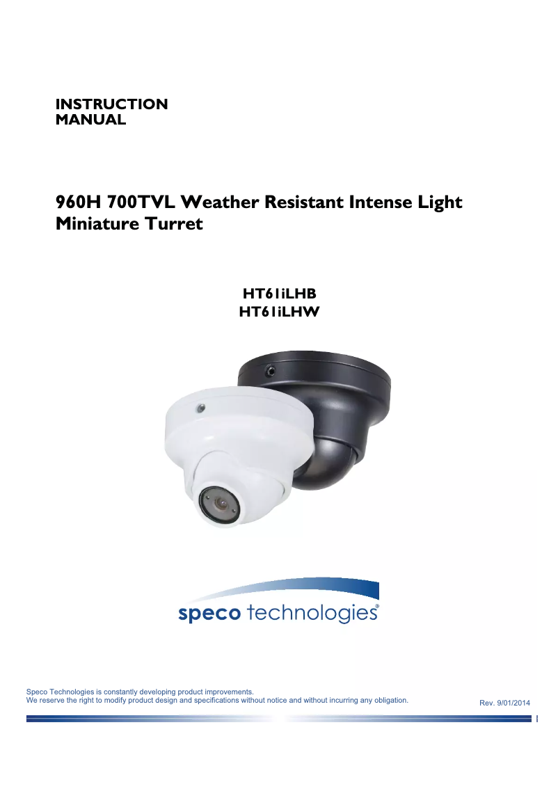 Página 1 del manual Manual de usuario Speco Technologies HT61iLH