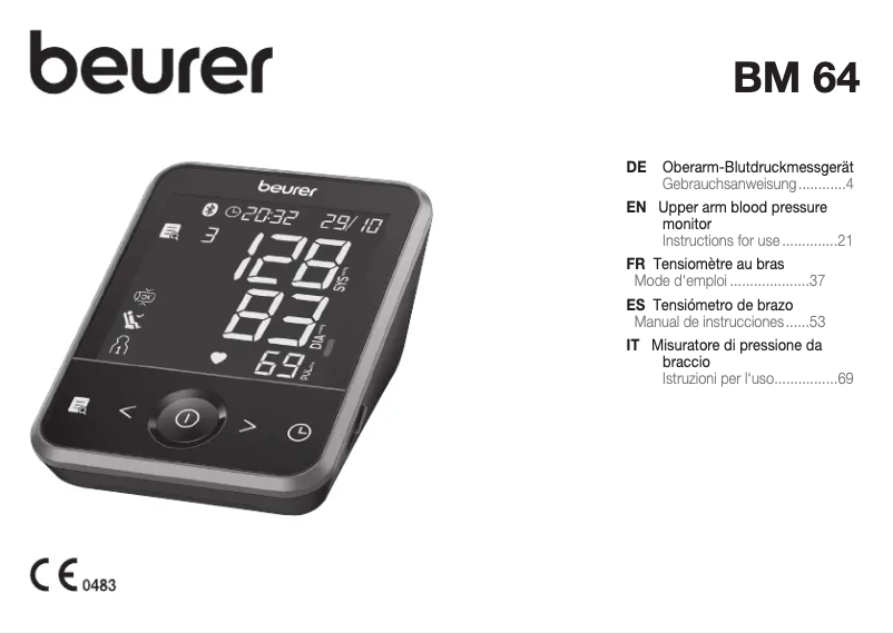 Page 1 de la notice Manuel utilisateur Beurer BM 64