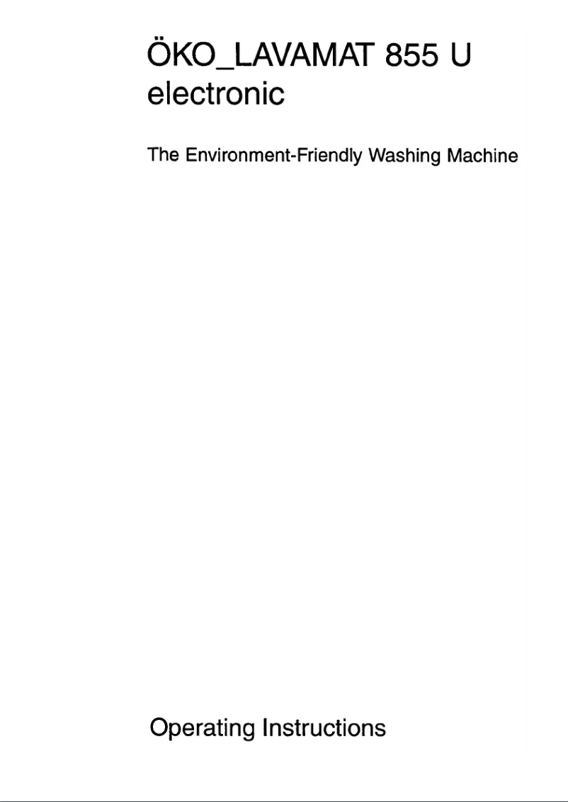 Page n°1 - Manuel utilisateur AEG Lavamat 855 w
