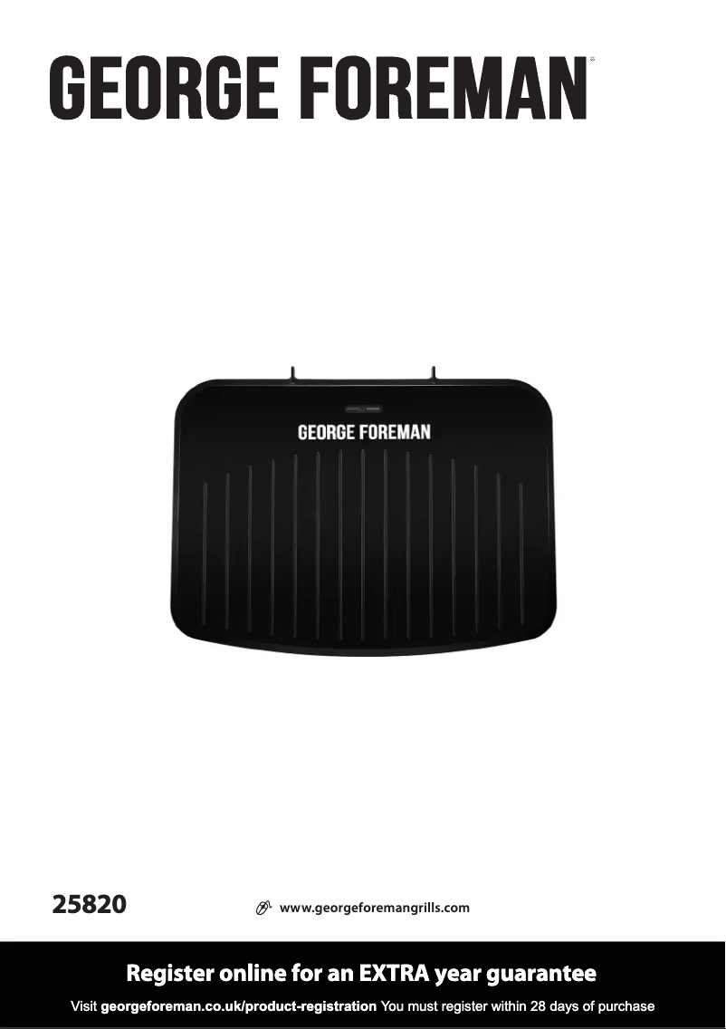 Page 1 de la notice Manuel utilisateur George Foreman Fit Grill 25820GCC