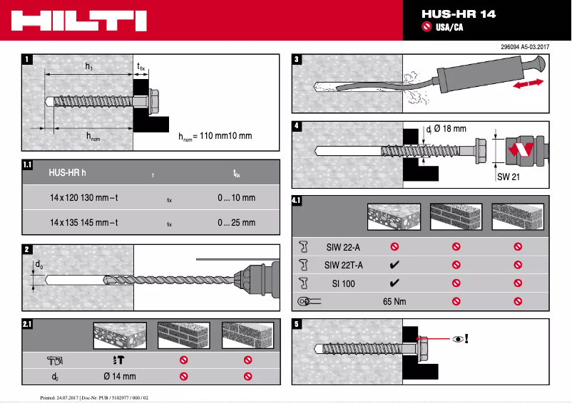 Página 1 del manual Manual de usuario Hilti HUS-HR 14