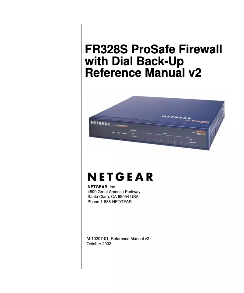 Page n°1 - Manuel utilisateur Netgear FR328S
