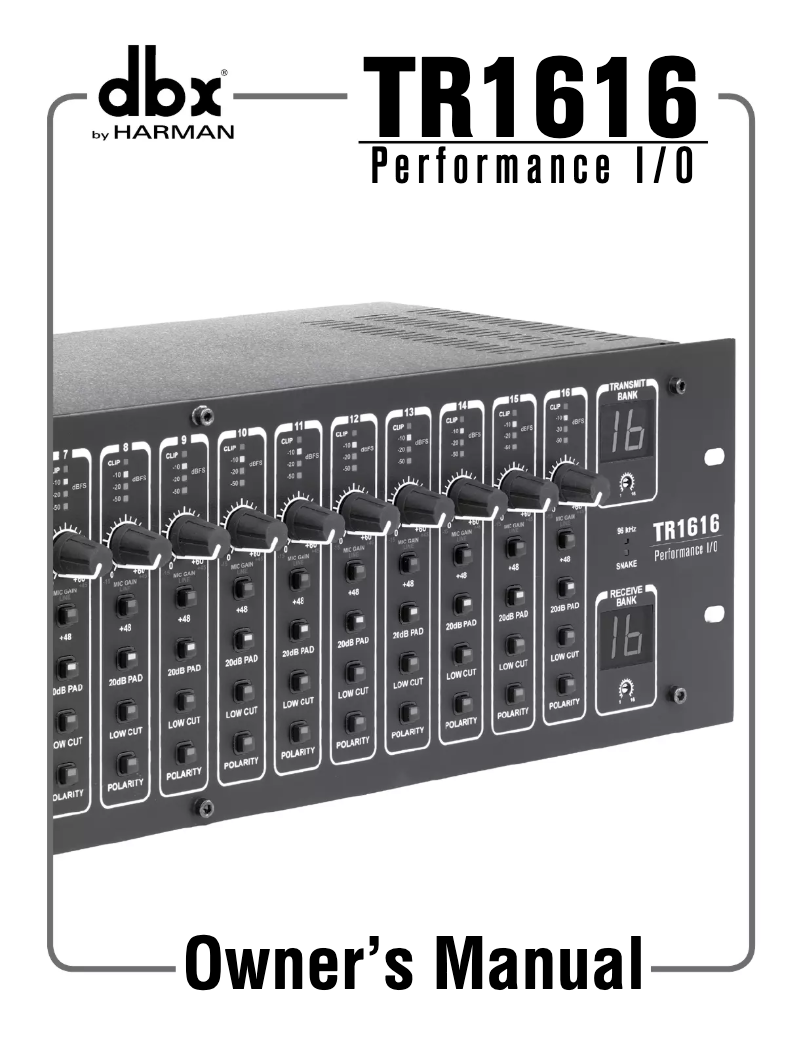 Página 1 del manual Manual de usuario DBX TR1616