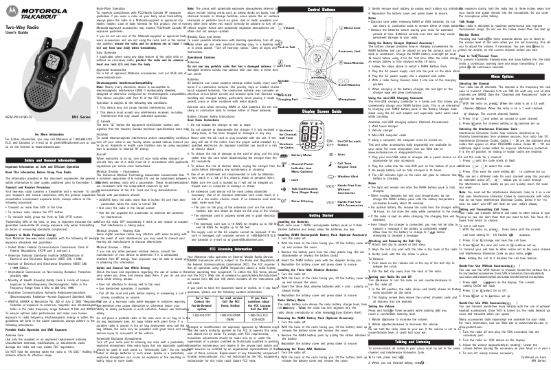 Image de la première page du manuel de l'appareil MH230TPR