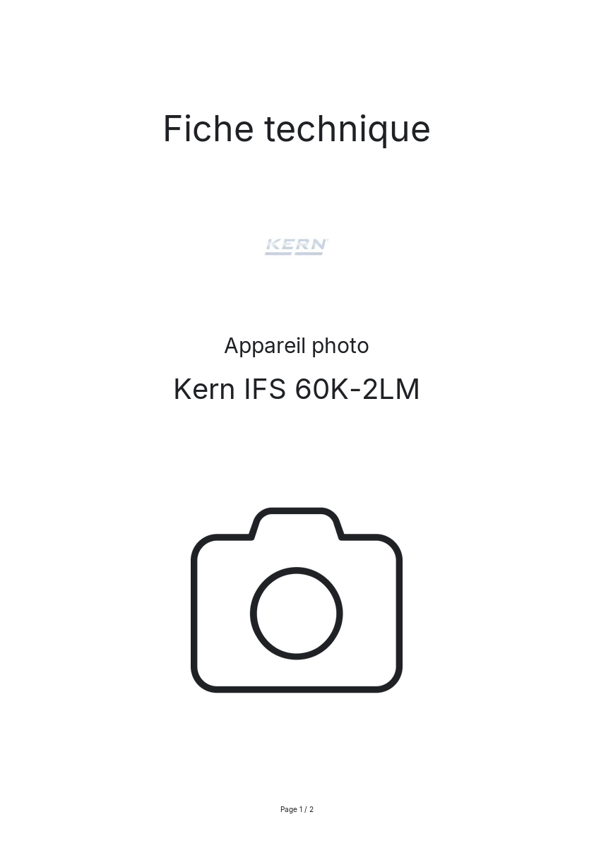 Page n°1 - Fiche technique Kern IFS 60K-2LM