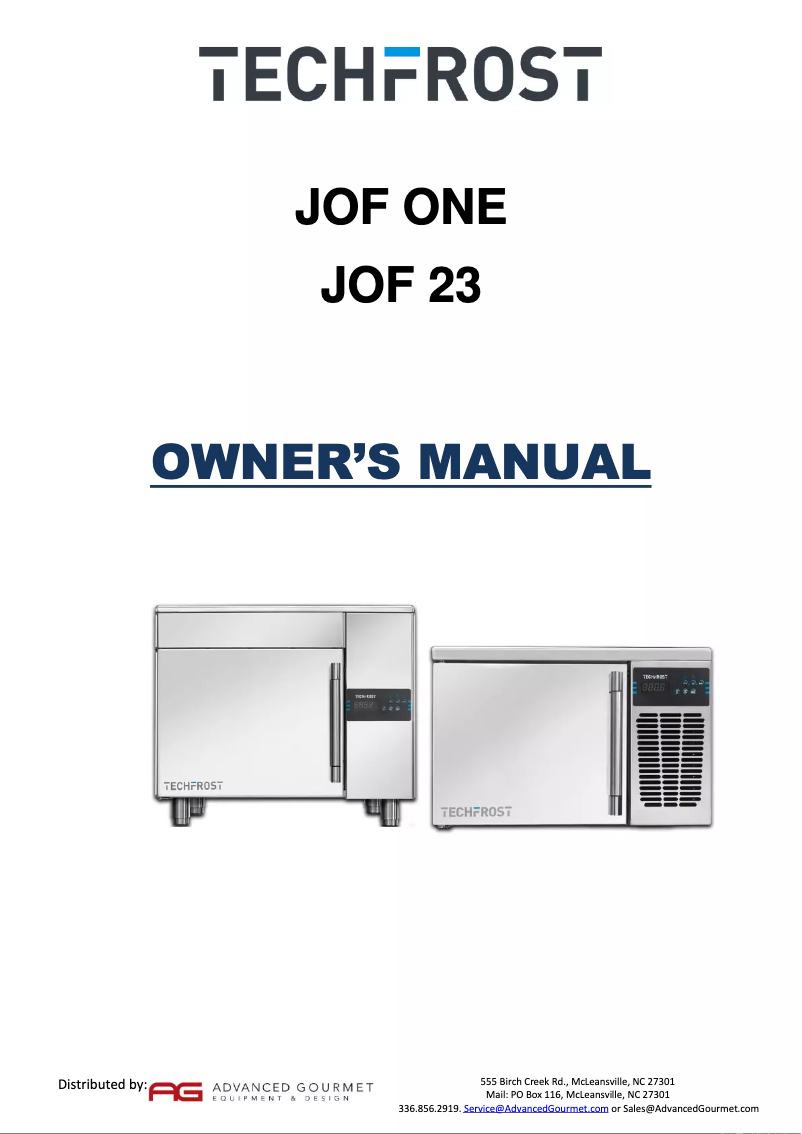 Page n°1 - Manuel utilisateur Techfrost JOF23