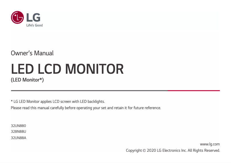 Page 1 de la notice Manuel utilisateur LG UltraFine Ergo 32BN88U-B