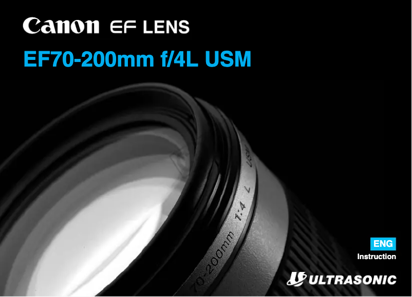 Image de la première page du manuel de l'appareil EF 70-200mm f/4L USM