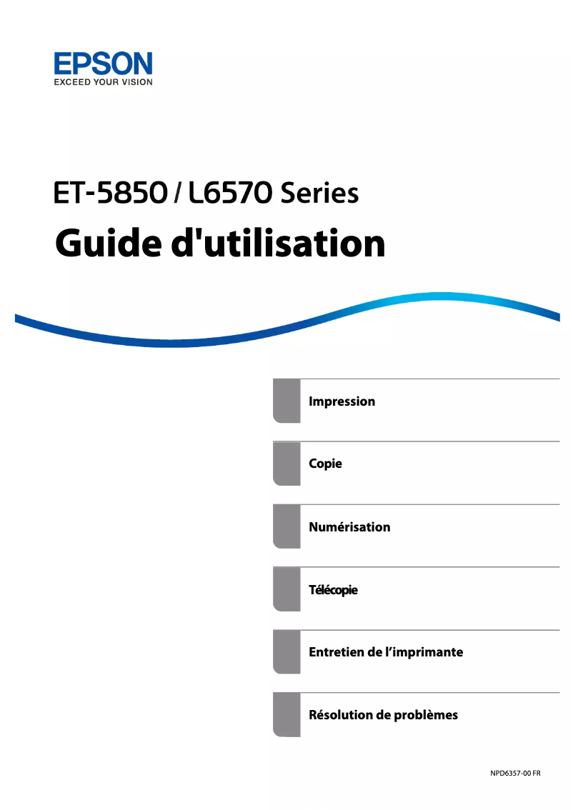Page n°1 - Manuel utilisateur Epson EcoTank L6570