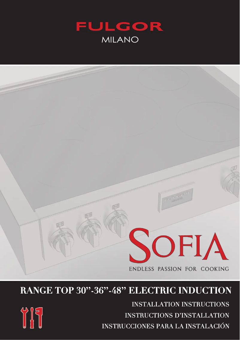 Página 1 del manual Guía de instalación Fulgor Milano F6IRT485GS1